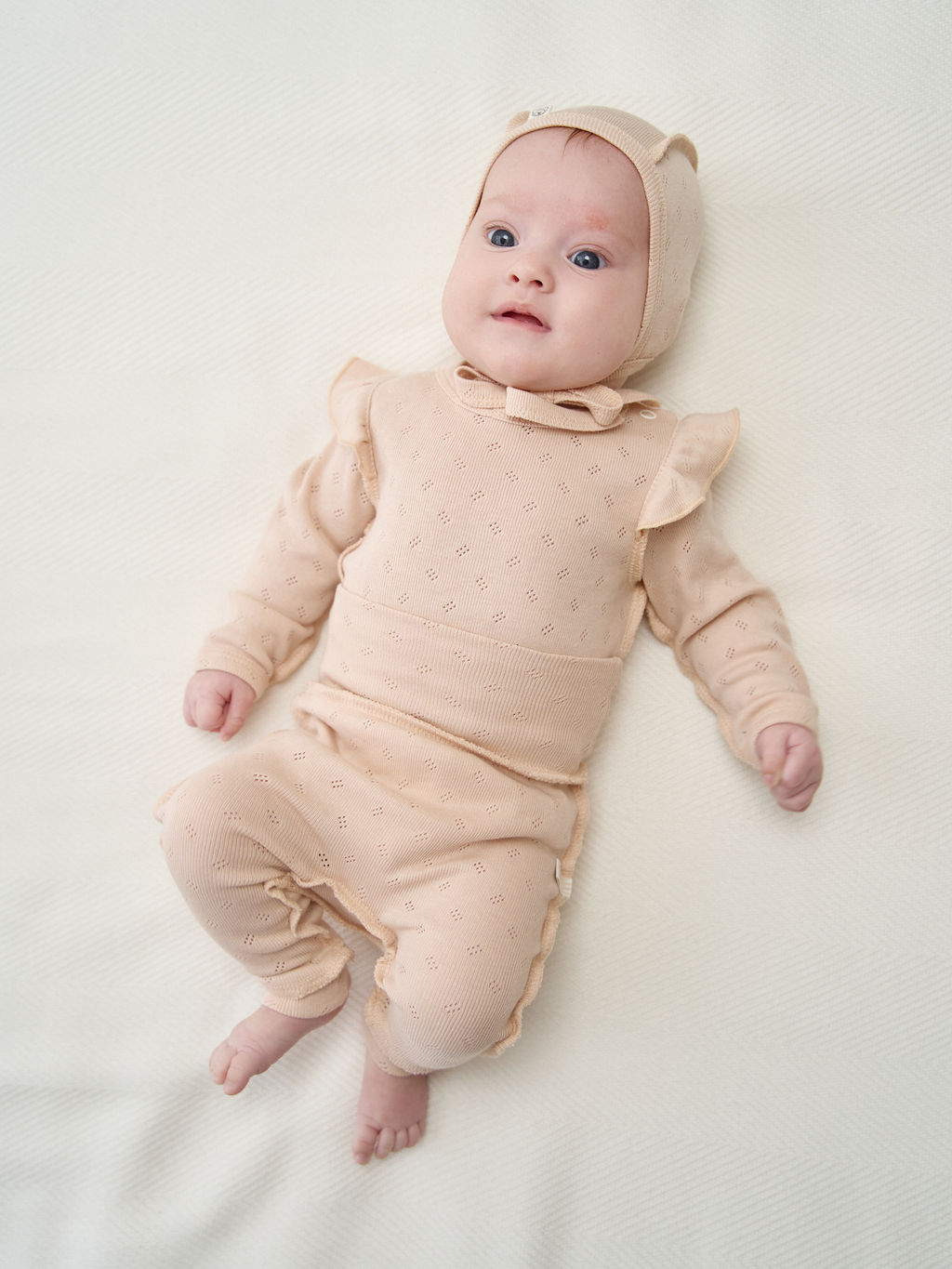 Боди с крылышками "Нюд" из ажурного хлопка 0+