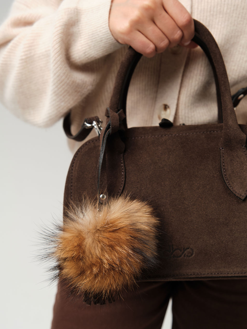 Замшевая сумка Polly DBR 31348 черный каштан фото 10