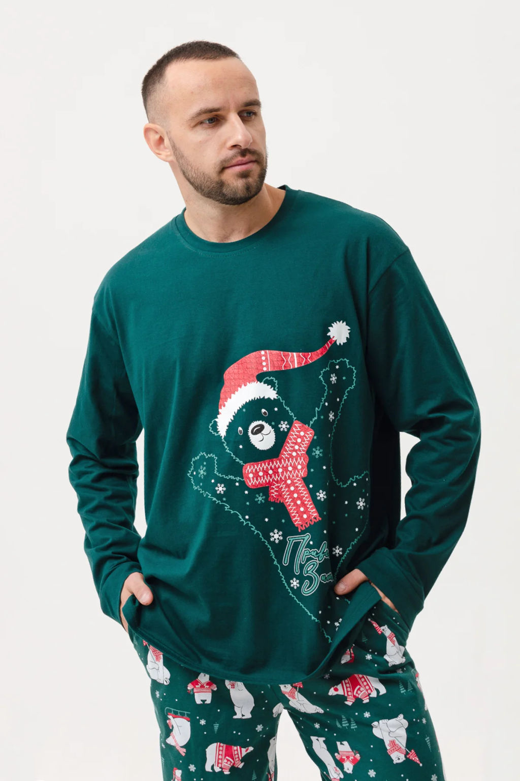 Пижама мужская Привет, зима! - Оптима фото 4