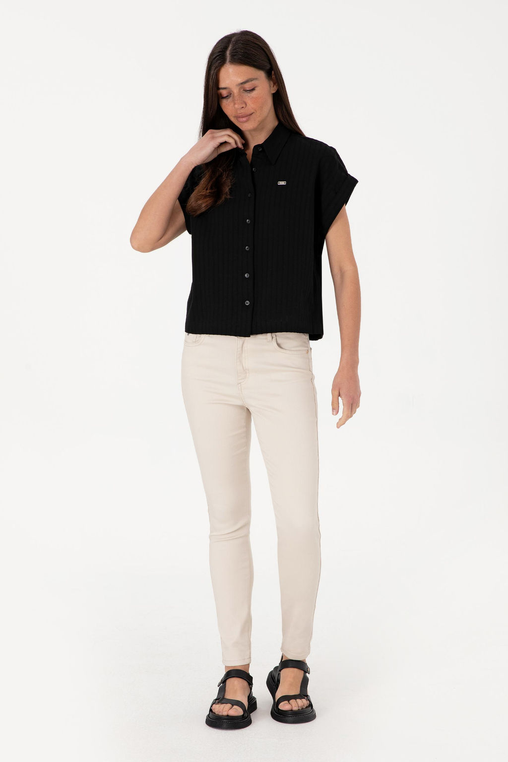 Kad_n Siyah _izgili K_sa Kollu G_mlek Sepette S_rpriz _ndirim - U.s. polo assn фото 4