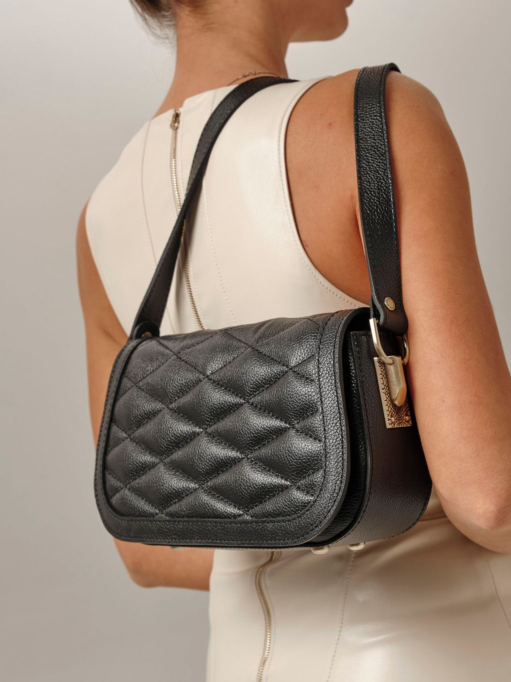 Сумка кожаная на плечо Deboro 30791 черный флот