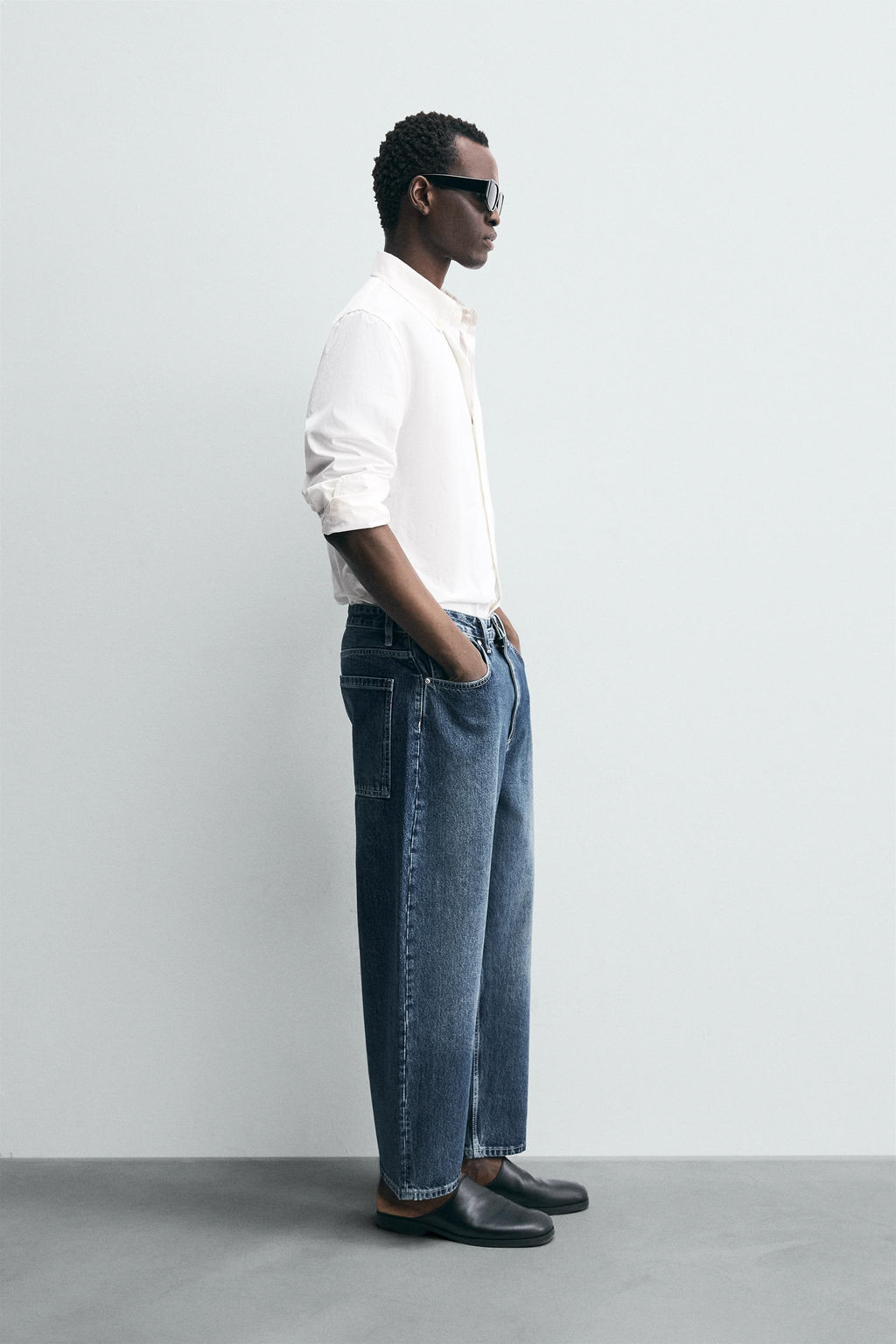 TAPERED WIDE-LEG JEANS - Zara фото 4