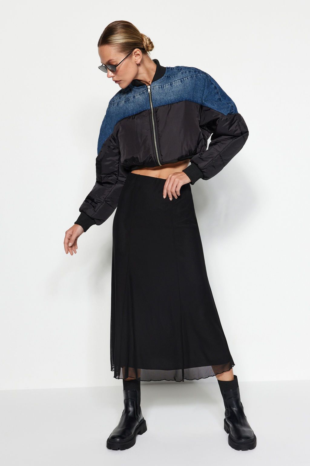 TRENDYOLMILLA Siyah Astarl? Tul Maxi Orme Etek TWOAW24ET00130