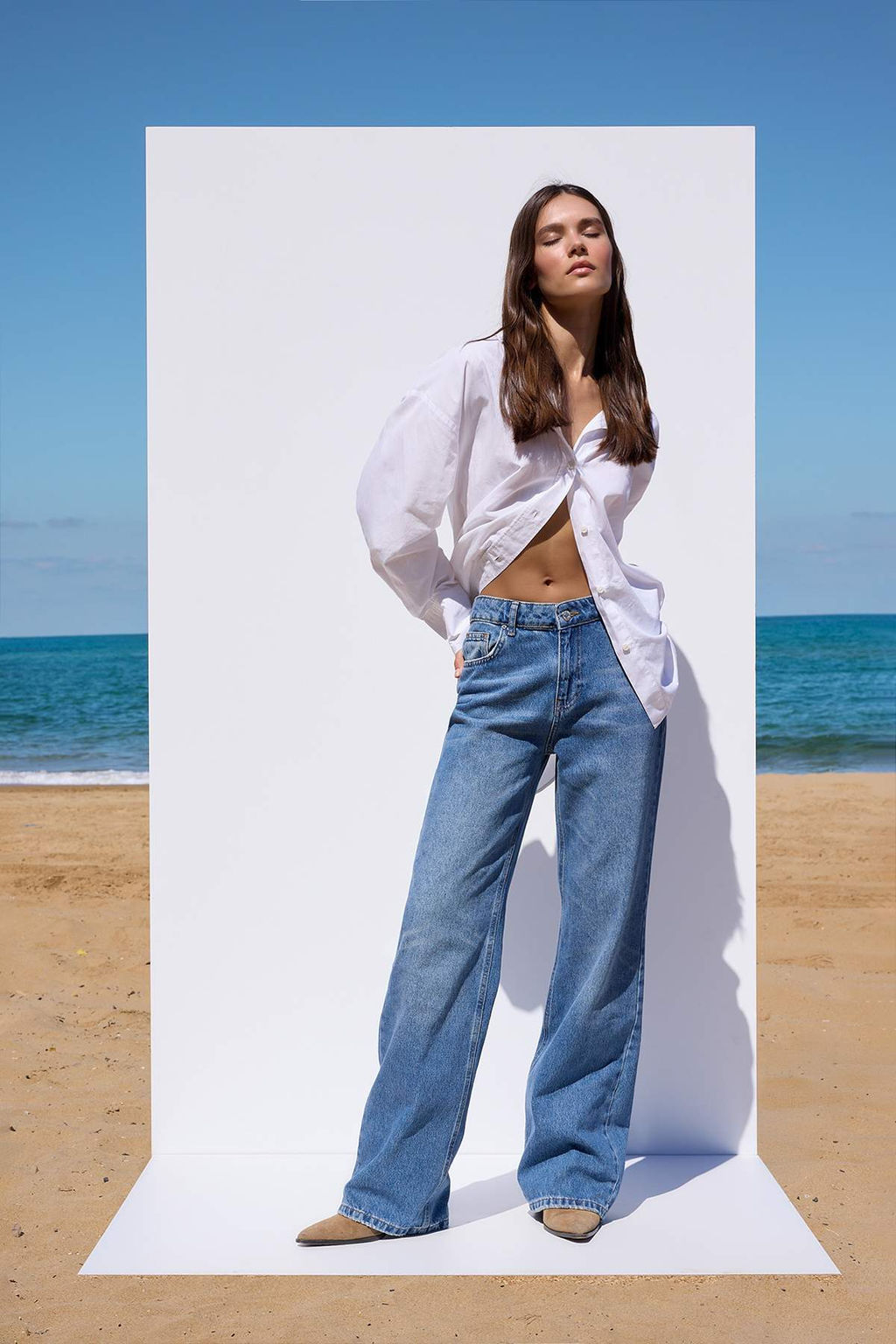 More Sustainable Mavi Rejeneratif Pamuk Normal Bel Wide Leg Genis Paca Jeans TWOAW26JE00225