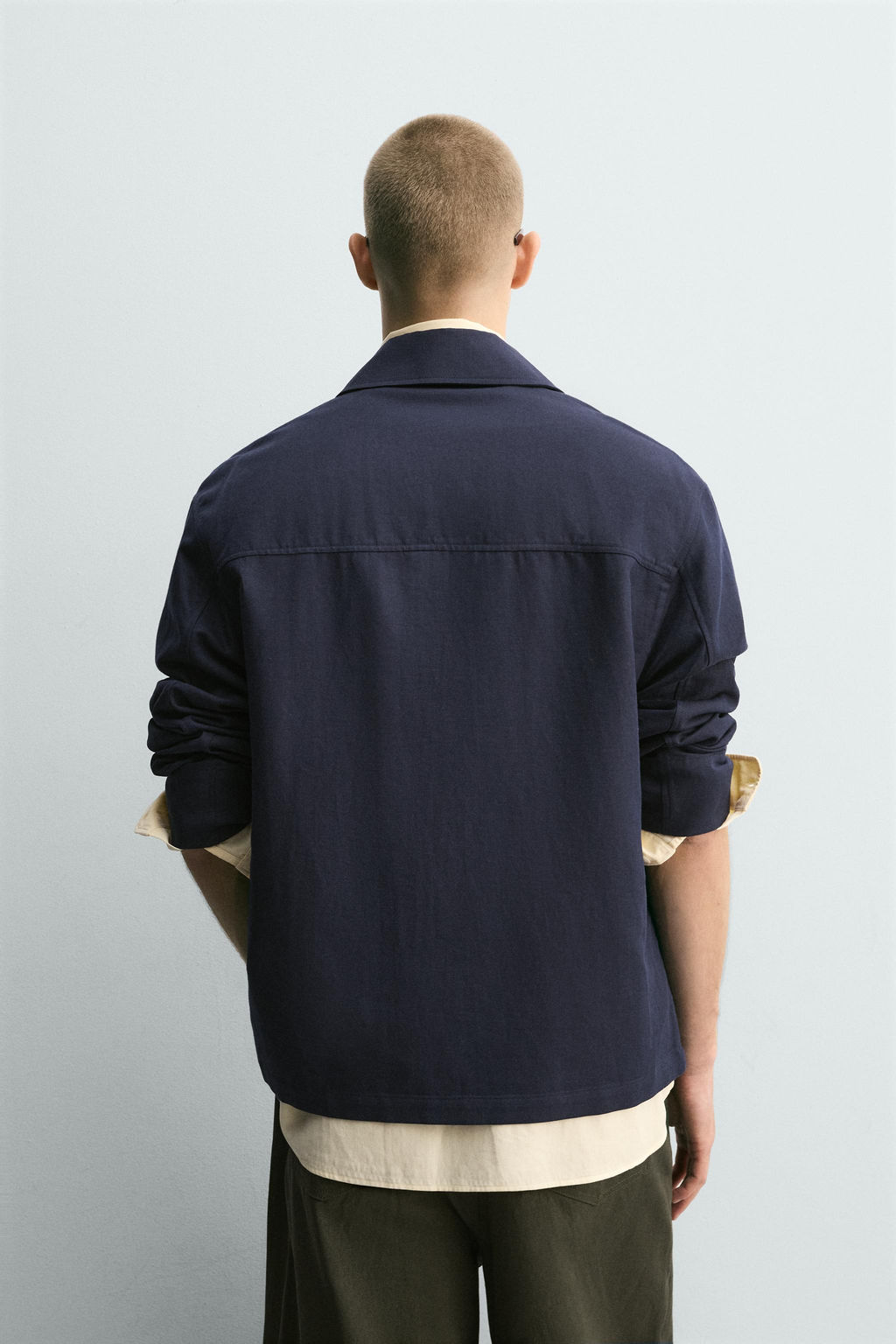 SOBRECAMISA RELAXED FIT ALGOD?N - LINO / Marino - Zara фото 3