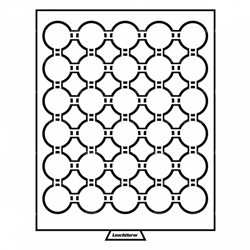 Кассета на 30 ячеек для хранения и презентации монет в капсулах диаметром до 32.5 мм MB LEUCHTTURM 315873