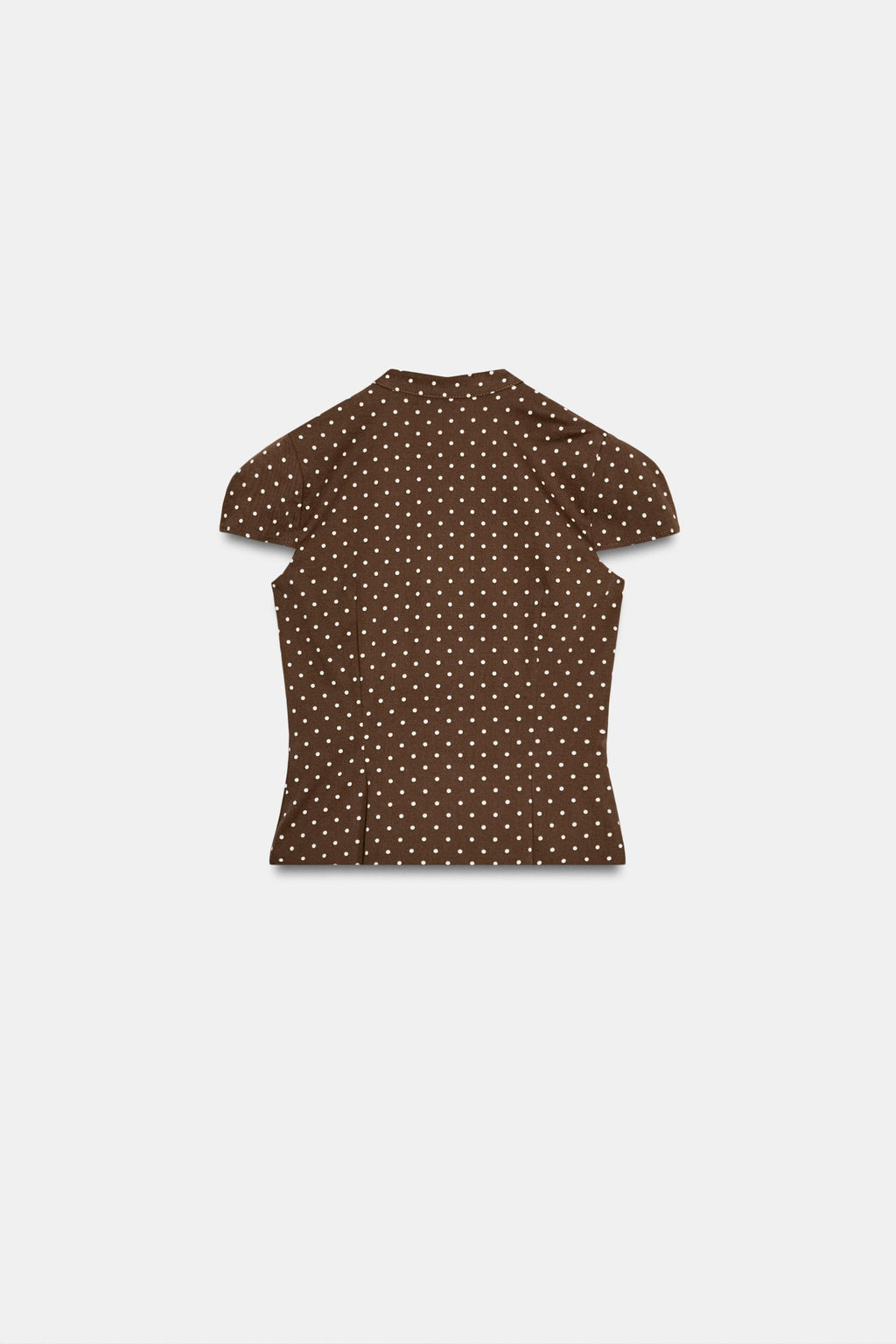 TOP POPEL?N LUNARES / marron/blanco - Zara фото 6