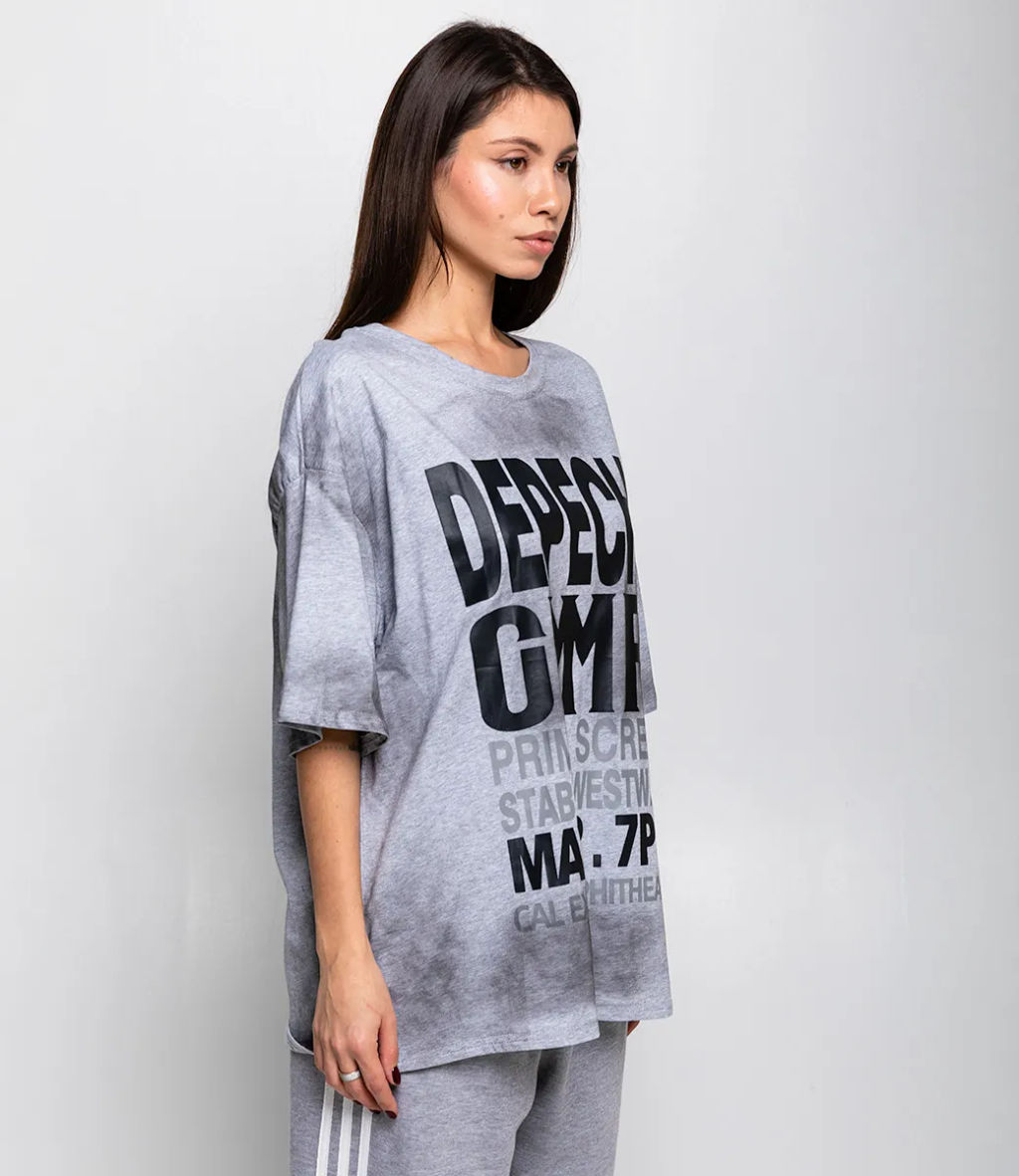 Футболка #КТ4347, серый меланж