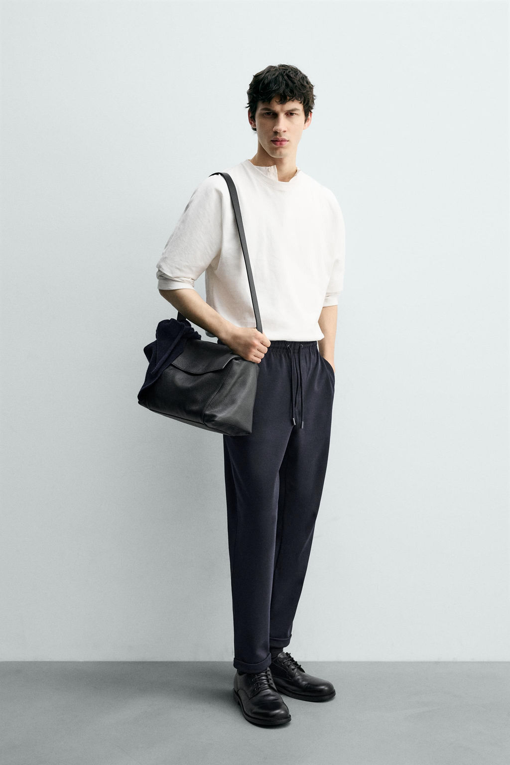 COMFORT NON-IRON JOGGER WAIST TROUSERS - Zara фото 4