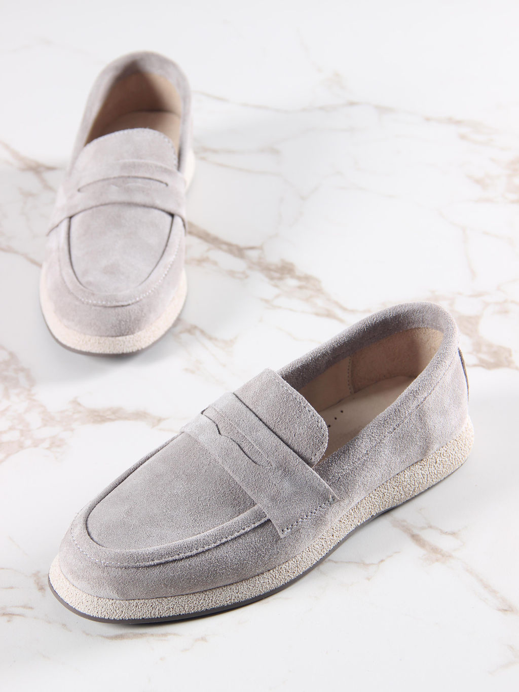 Лоферы EDART 177.1607 be. каменный замша фото 5