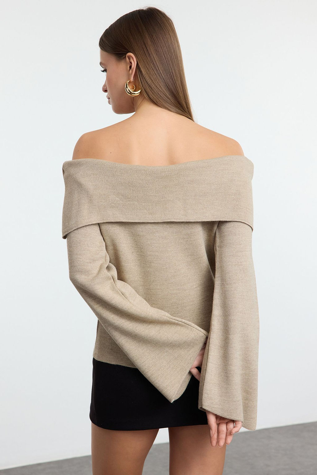 Bordo Gul Detayl? Carmen Yaka Triko Kazak TWOAW25KZ00373 - Trendyolmilla фото 36