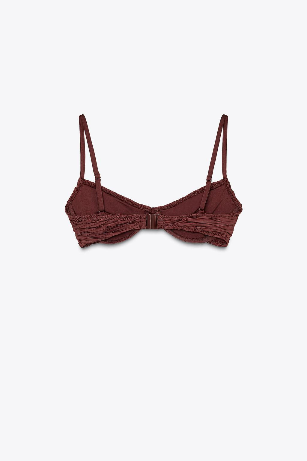 PLEATED UNDERWIRED BIKINI TOP - Zara фото 4