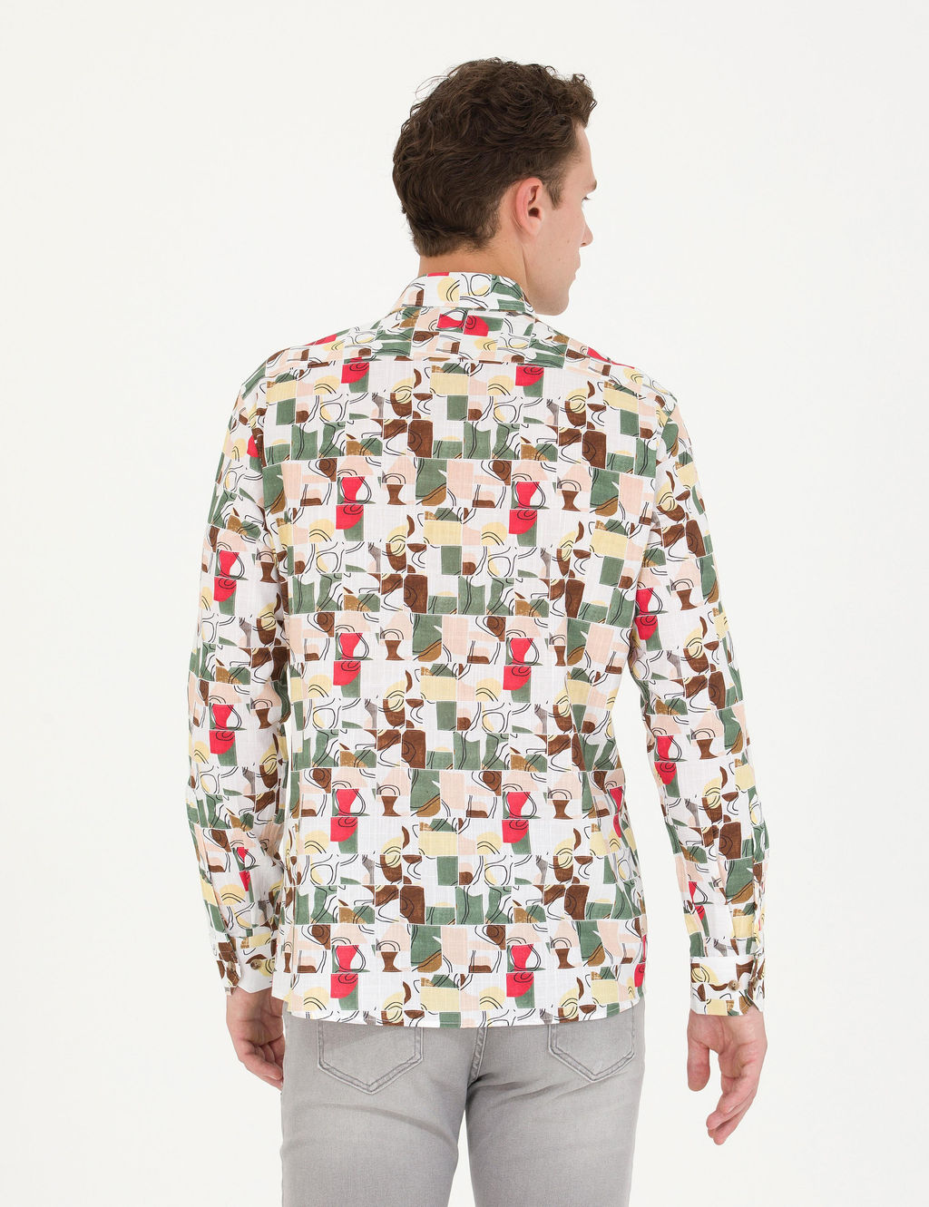 Рубашка Pierre Cardin Regular Fit длинный рукав хаки