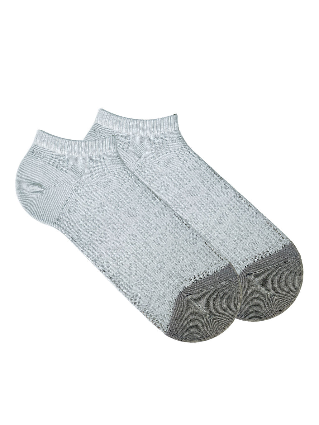Короткие носки р.35-40 "Перфорация Сердечки" Голубые