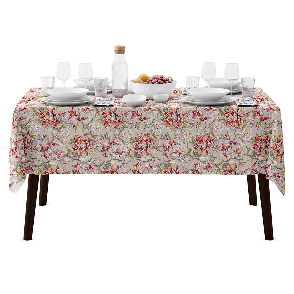 Душистый пион К Скатерть 240х145см, длина стола до 200см, на 10-12 персон, хлопок Премиум 186г/м2, Домашняя мода (Россия)  фото 6