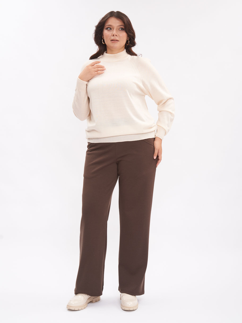Брюки из плотного трикотажа ZBB23506BRW19 - Артесса фото 7