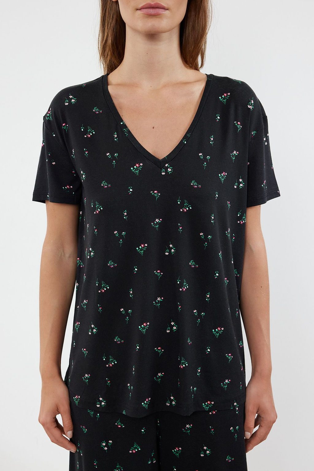 Trendyolmilla Pudra-Cok Renkli Cicekli Orme Pijama Tak?m? THMSS24PT00231 фото 3