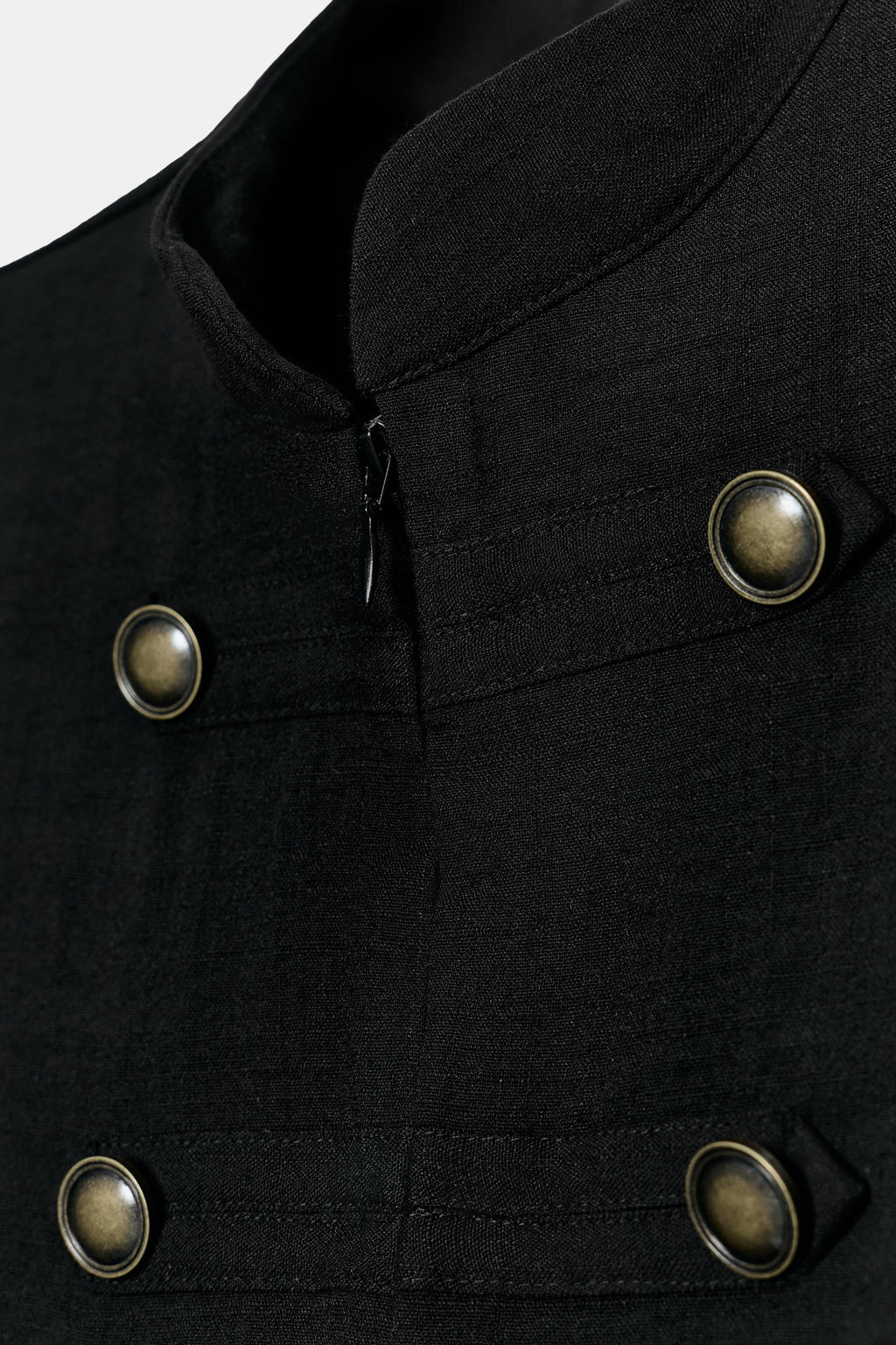 CAMISA BOTONES MANGA SISA / Negro