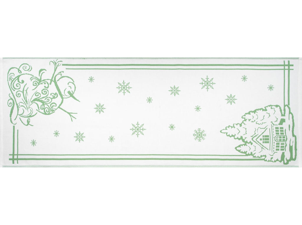 Полотенце х/б 9с23.111ж1 Снеговик и домик1(ДТЭ травка) 50х140см
