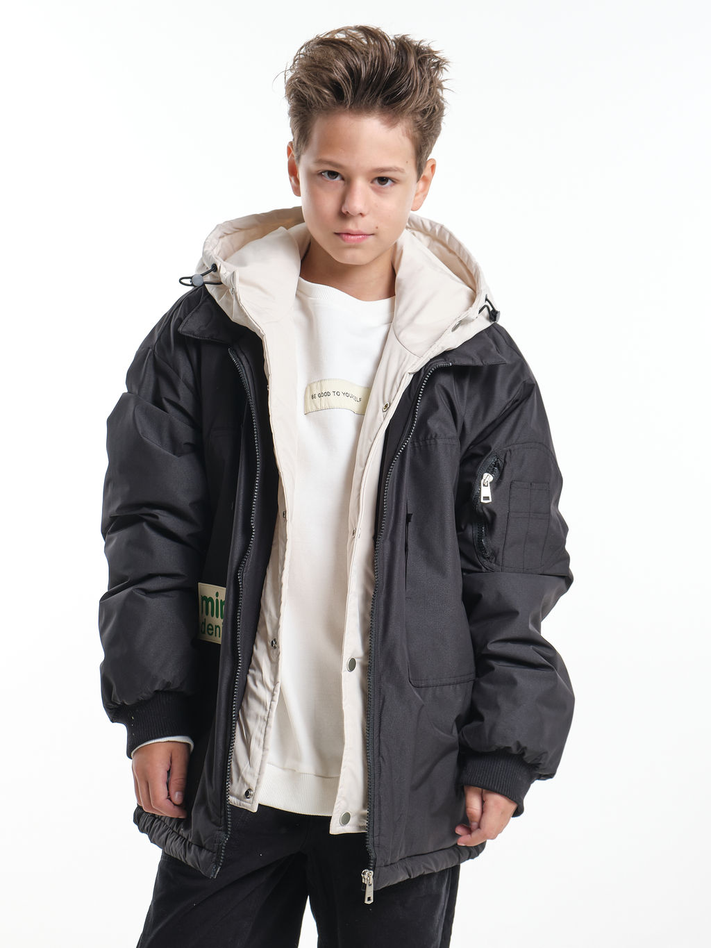 Куртка для мальчика утепленная 33-8215 черный