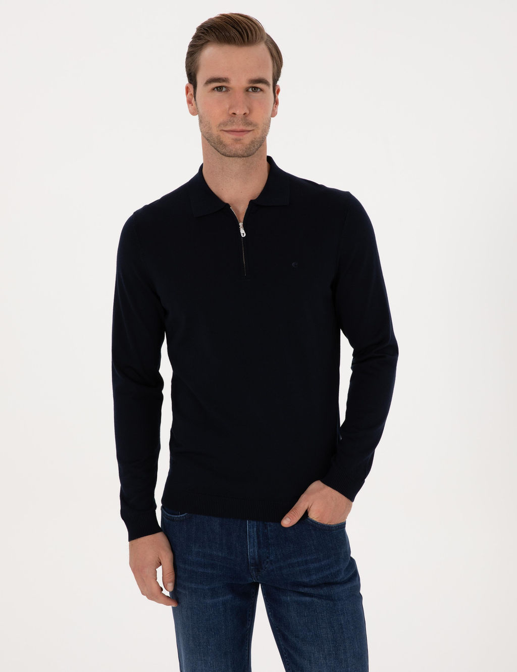 Lacivert Regular Fit Basic Kazak