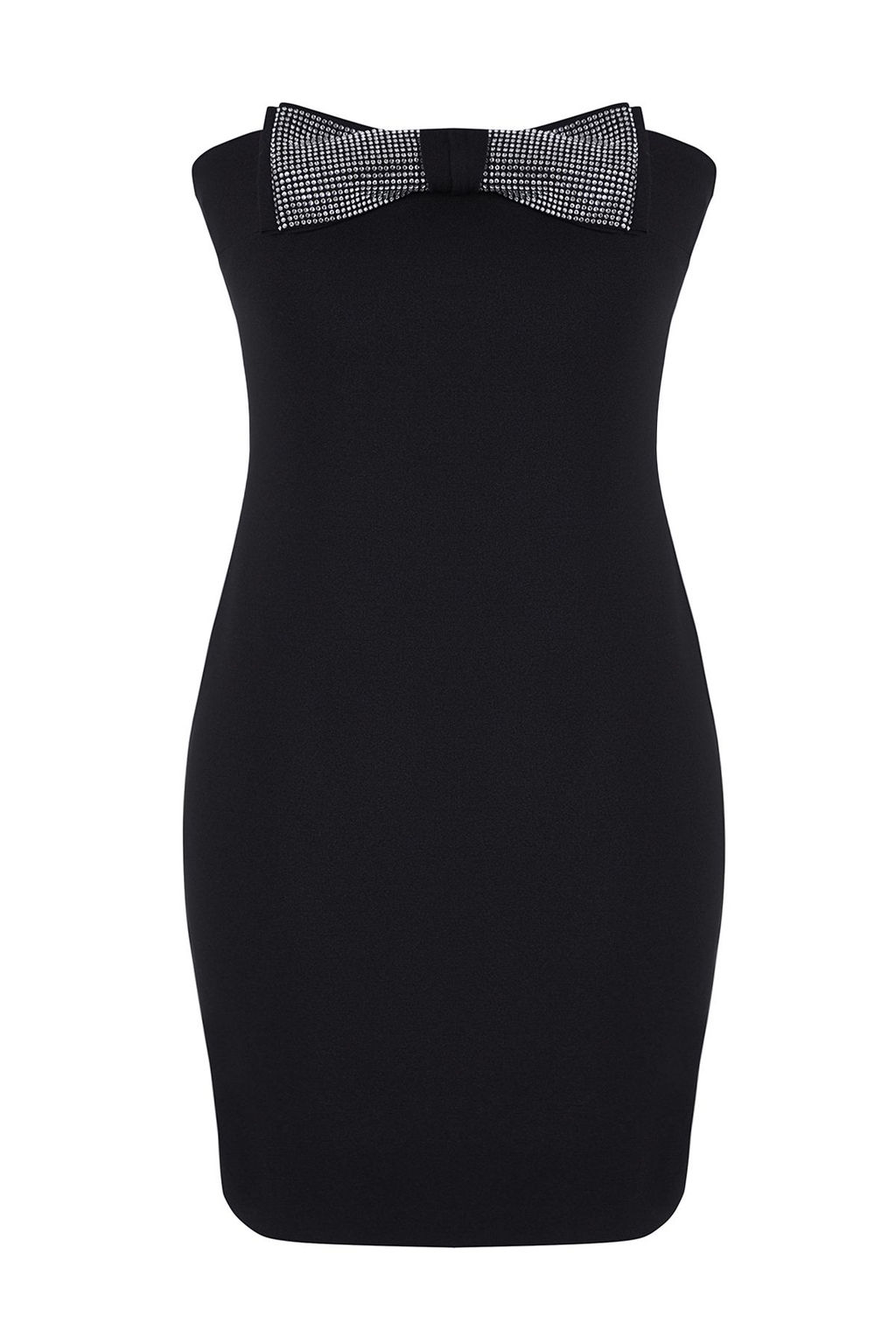 TRENDYOLMILLA Siyah A-Kesim Straplez Fiyonk Detayl? Dokuma K?sa S?k Elbise TPRSS25EL00068  фото 4