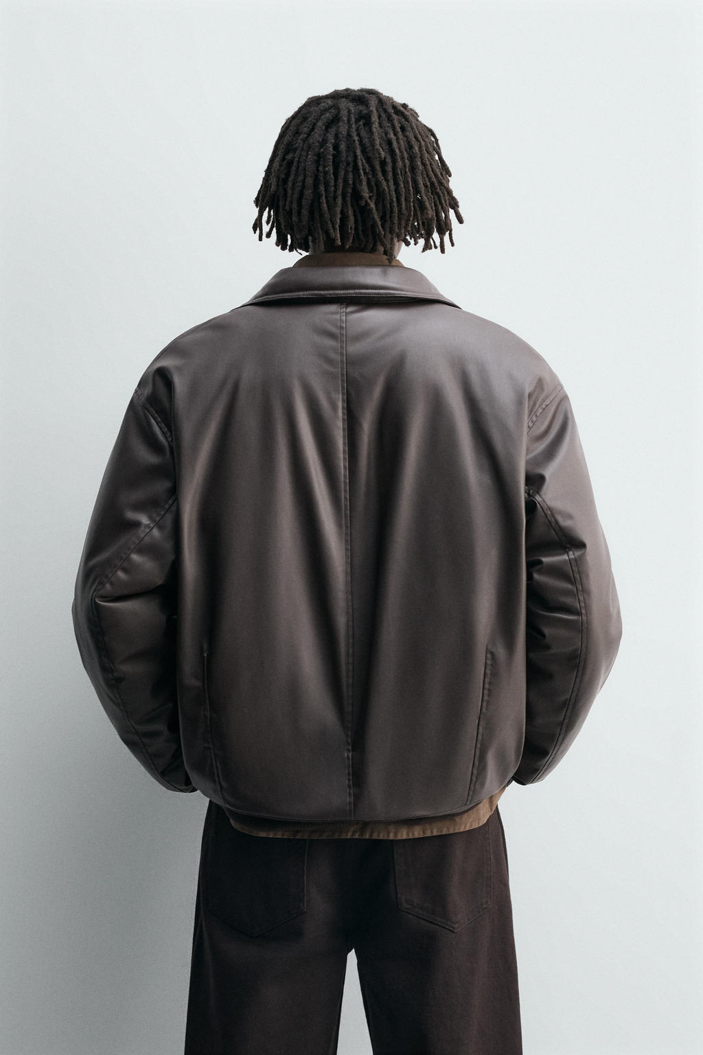 RELAXED FIT LEATHER EFFECT JACKET - Zara фото 2