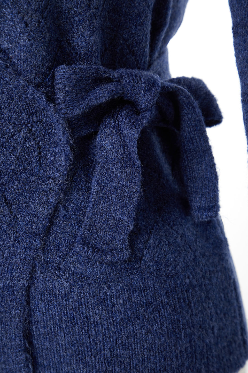 Indigo Yumusak Dokulu Kruvaze Yaka Triko Kazak TWOAW24KZ00837 - Trendyolmilla фото 7