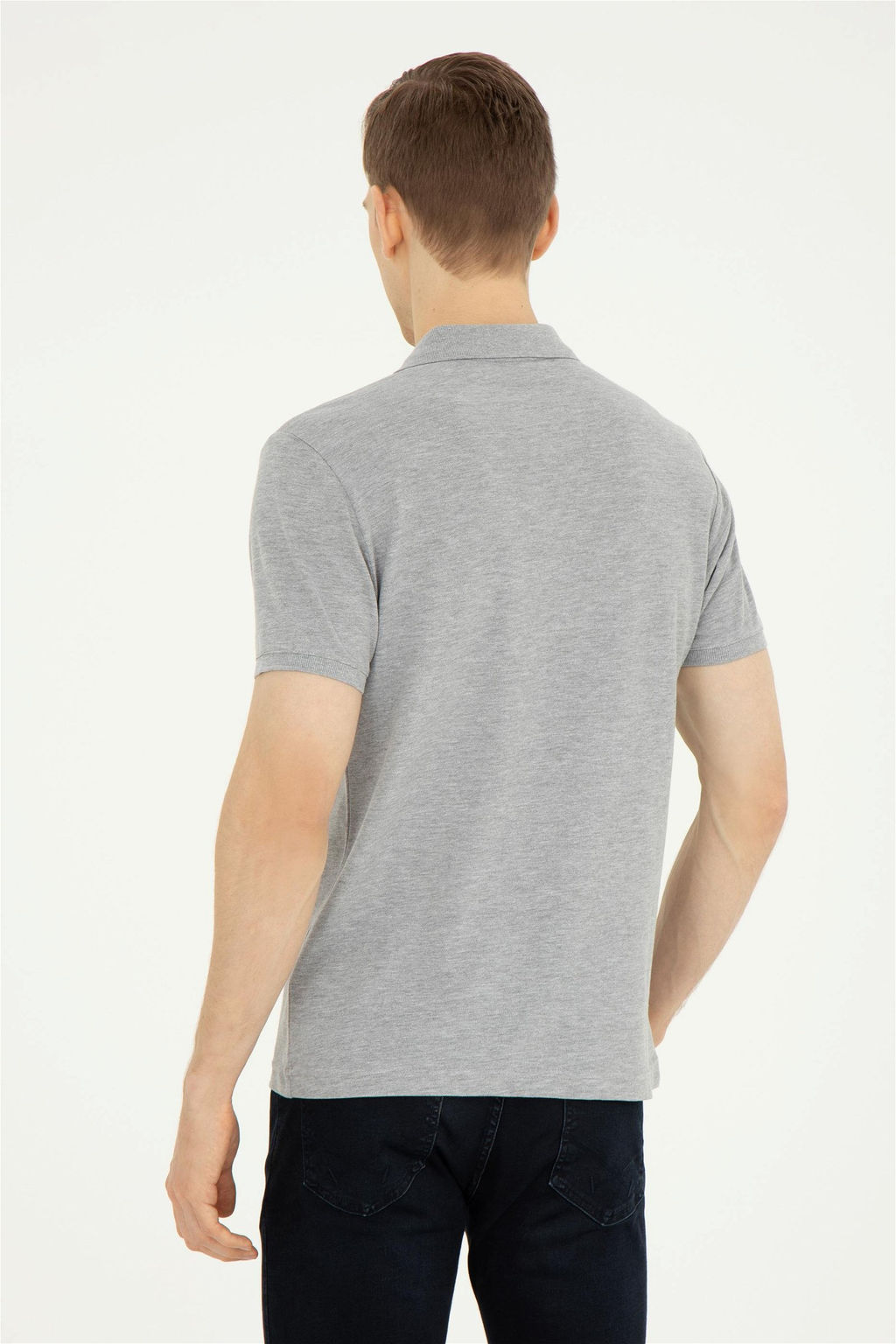 Мужская серая меланжевая базовая футболка - U.s. polo assn фото 5