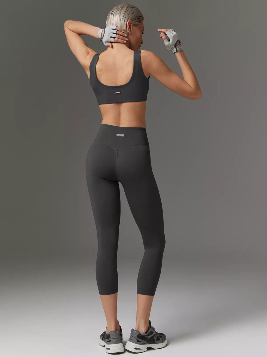 Лосины спортивные укороченные серые - NEVERLATE фото 3