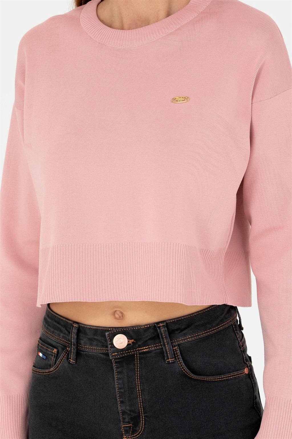 U. S. Polo Assn Женский пудровый свитер с круглым вырезом - U.s. polo assn фото 7