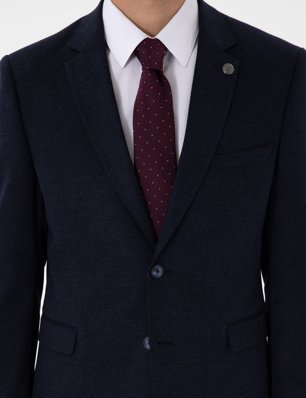 Lacivert Slim Fit Tak_m Elbise