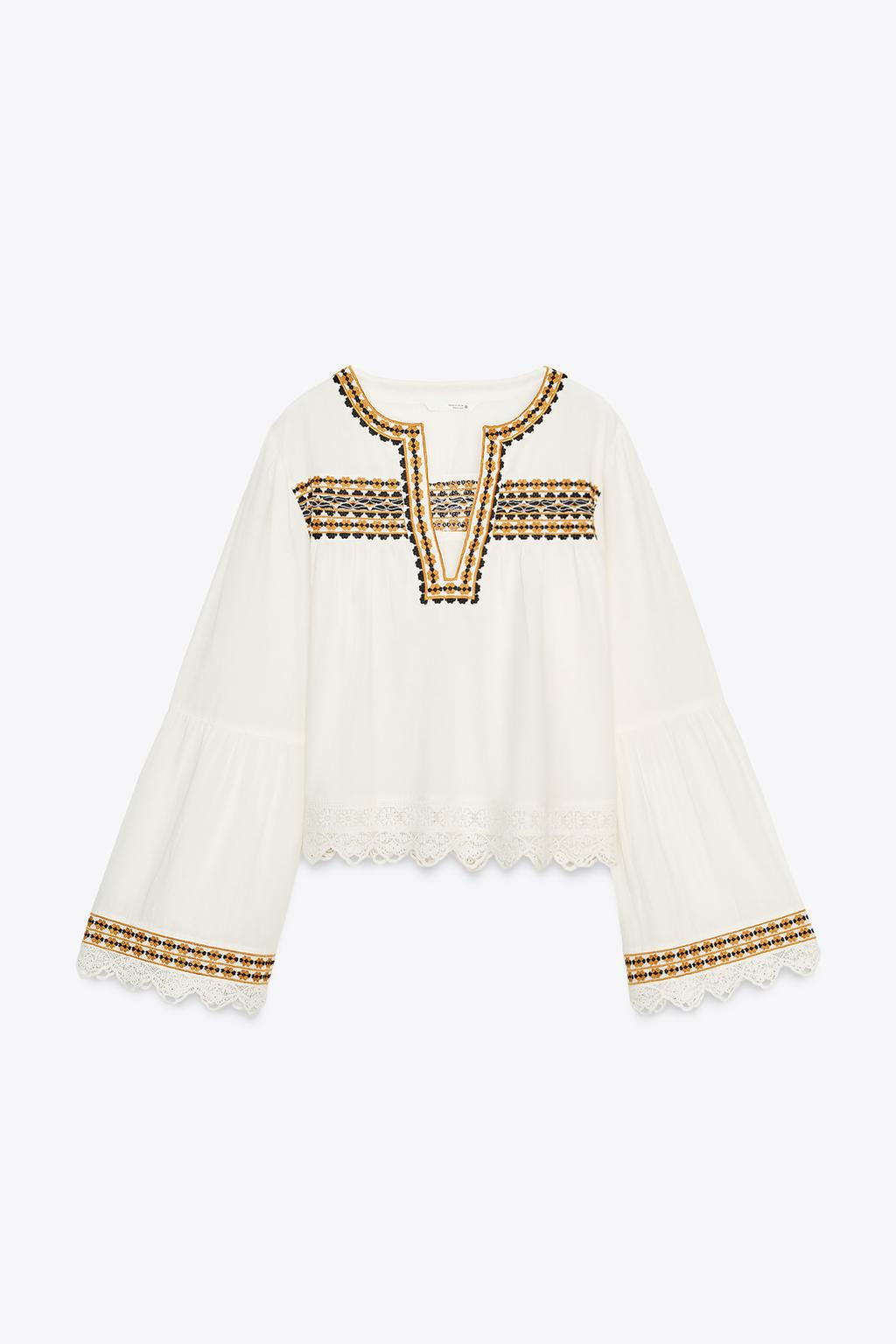 ZW COLLECTION EMBROIDERED SHIRT - Zara фото 7
