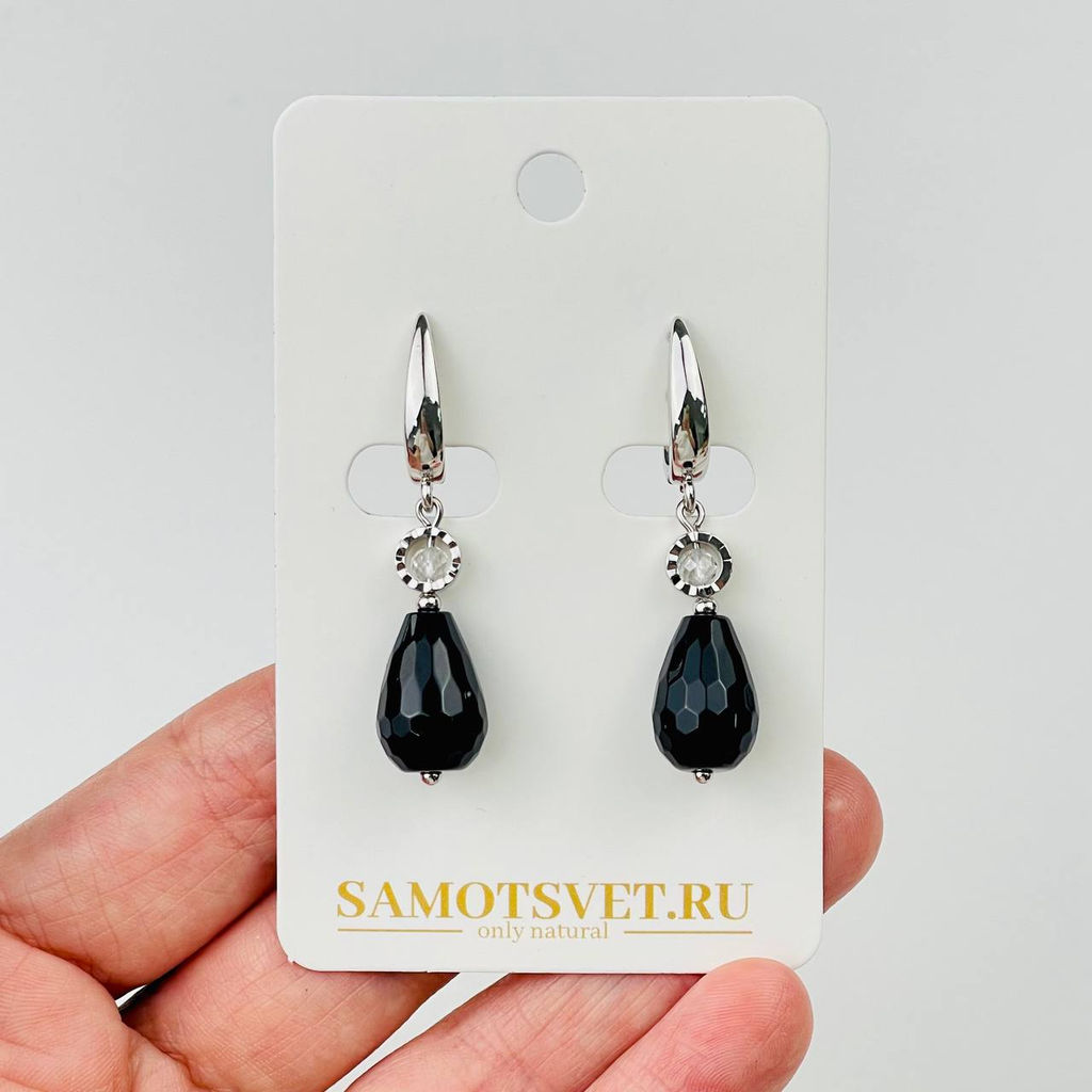 Серьги из Агата и Горного Хрусталя