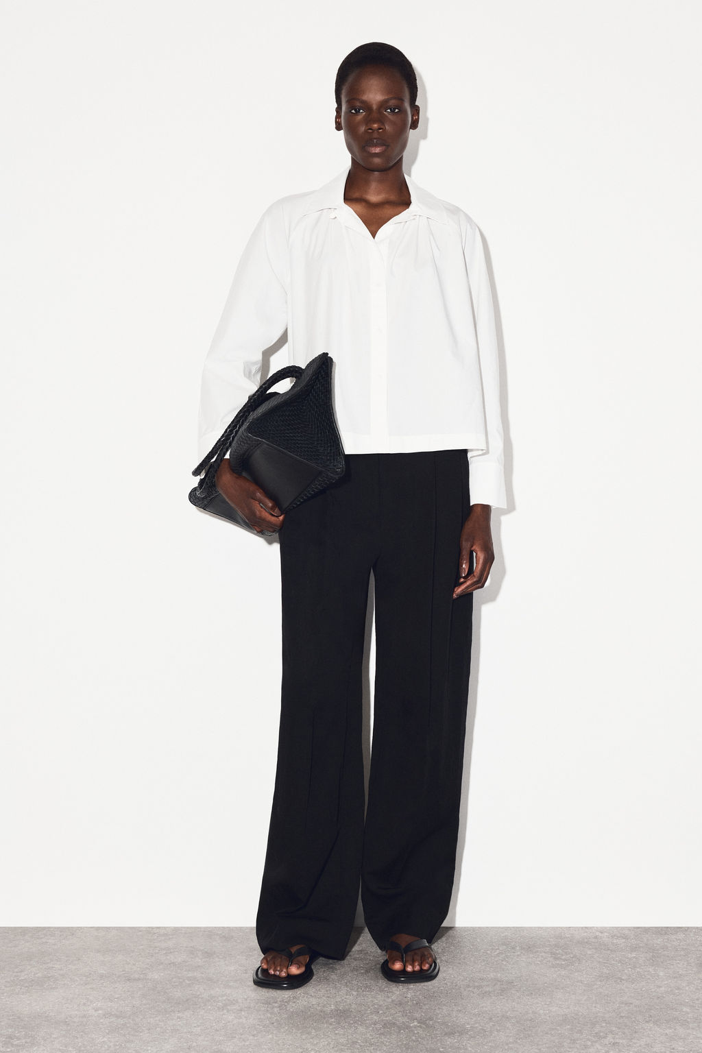 GATHERED PIMA COTTON SHIRT - H&m фото 4