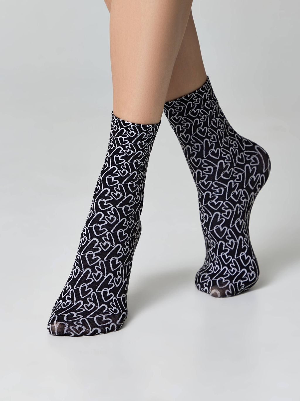 CONTE FANTASY Плотные носки с рисункамиLove nero-bianco 23С-83СП - Conte elegant фото 3