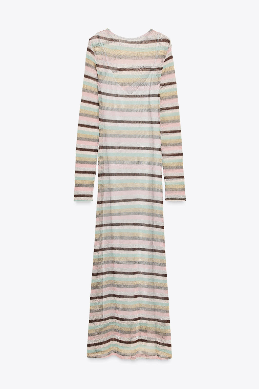 LONG METALLIC THREAD STRIPED DRESS - Zara фото 13