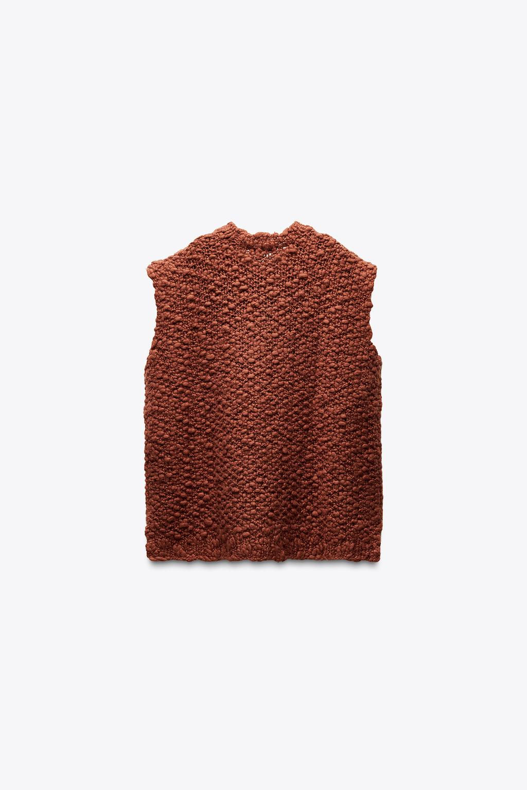 OVERSIZE TEXTURED KNIT VEST - Zara фото 8