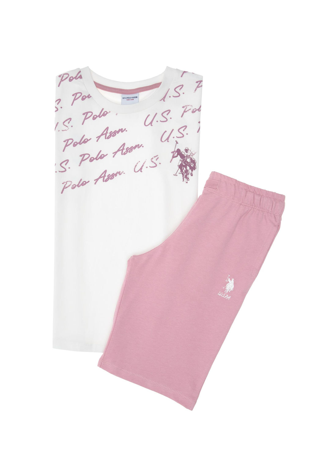 K_z _ocuk Toz Pembe _ortlu Pijama Tak_m_ Sepette S_rpriz _ndirim - U.s. polo assn фото 7