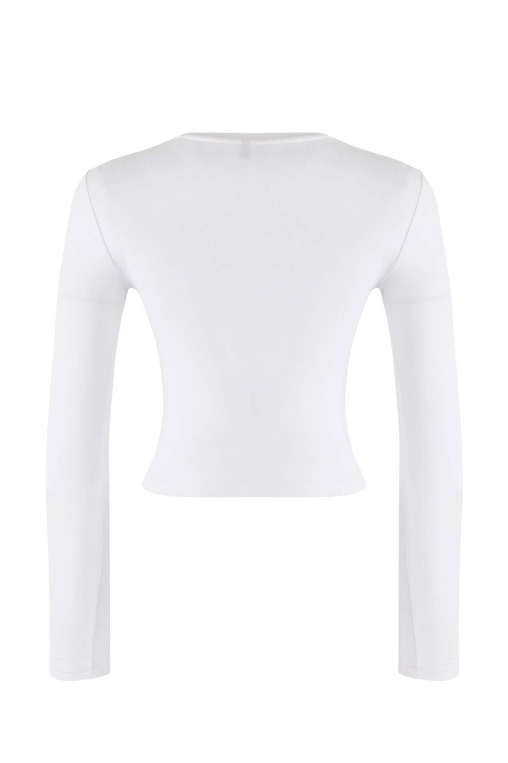 Trendyolmilla Siyah-Ekru Ikili Paket Crop/K?sa Fitted/Vucuda Oturan Orme Bluz TWOAW25BZ00061 фото 16