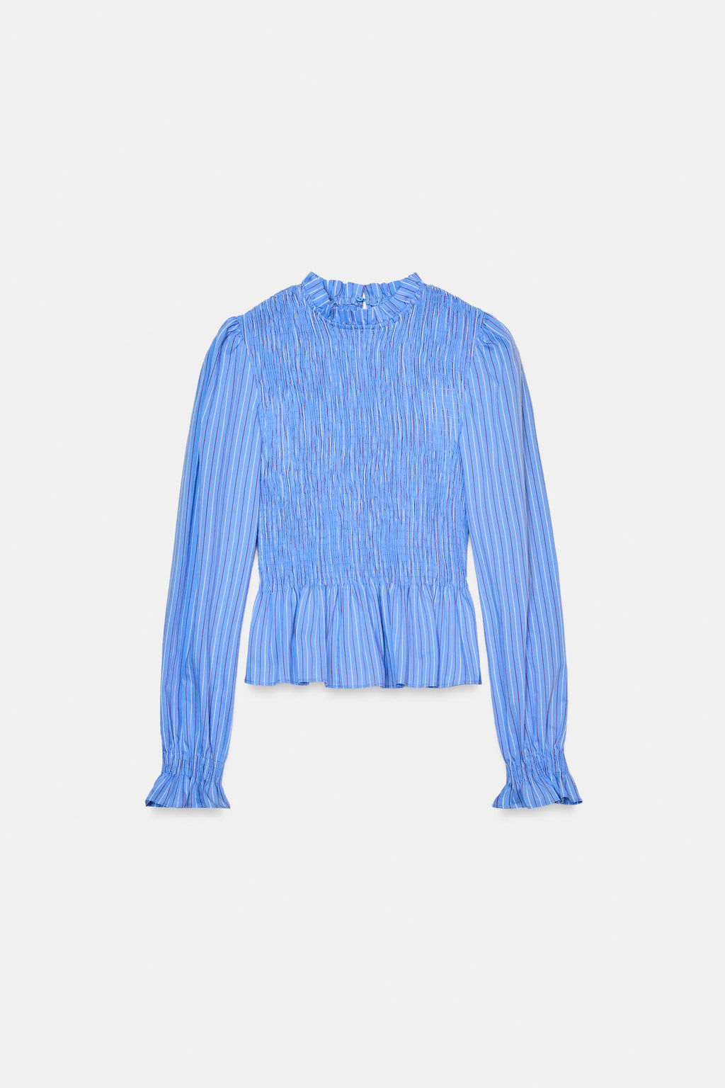 STRIPED SMOCKED SHIRT - Zara фото 8