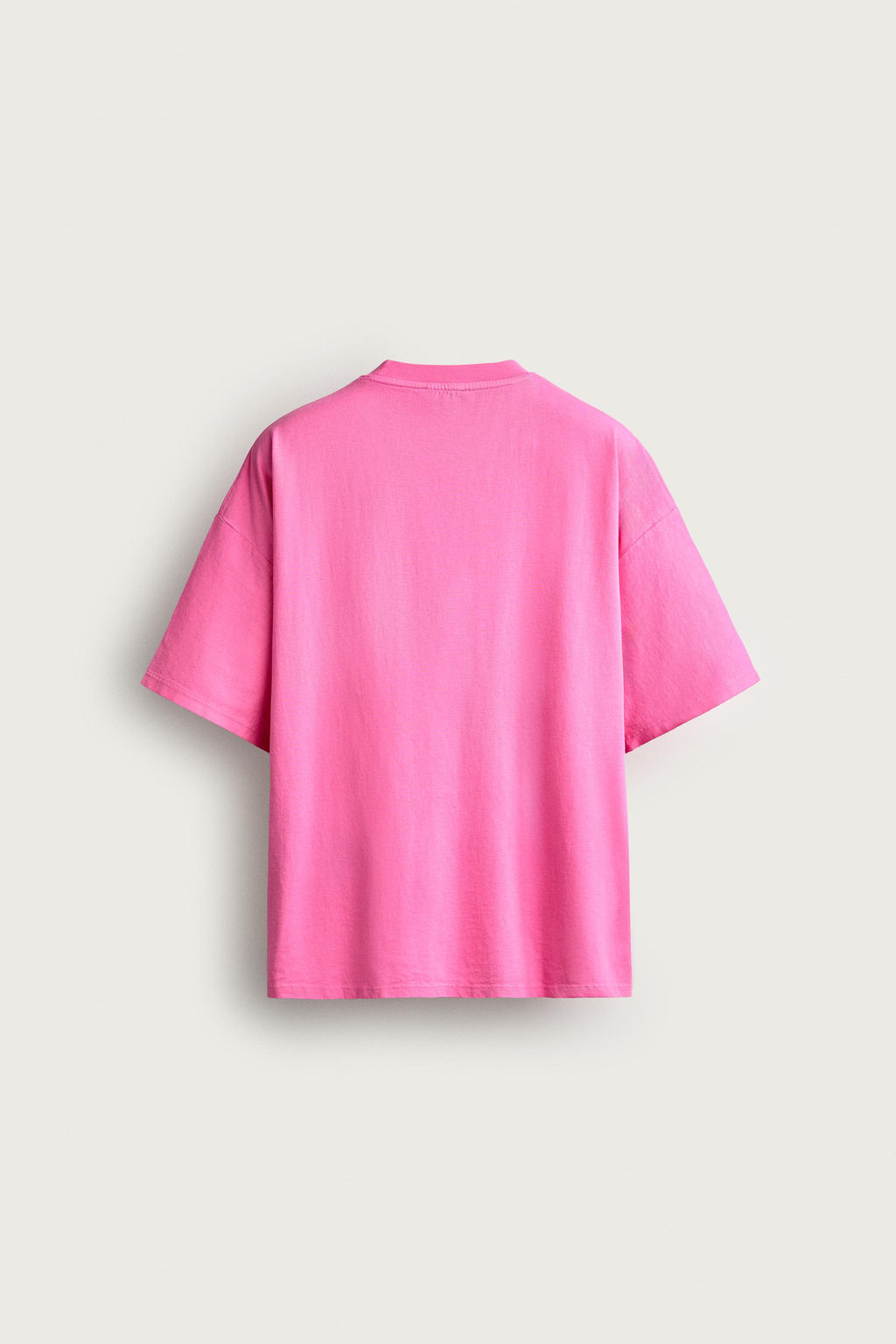 CAMISETA LAVADA RELAXED FIT B?SICA / Fucsia Oscuro - Zara фото 8