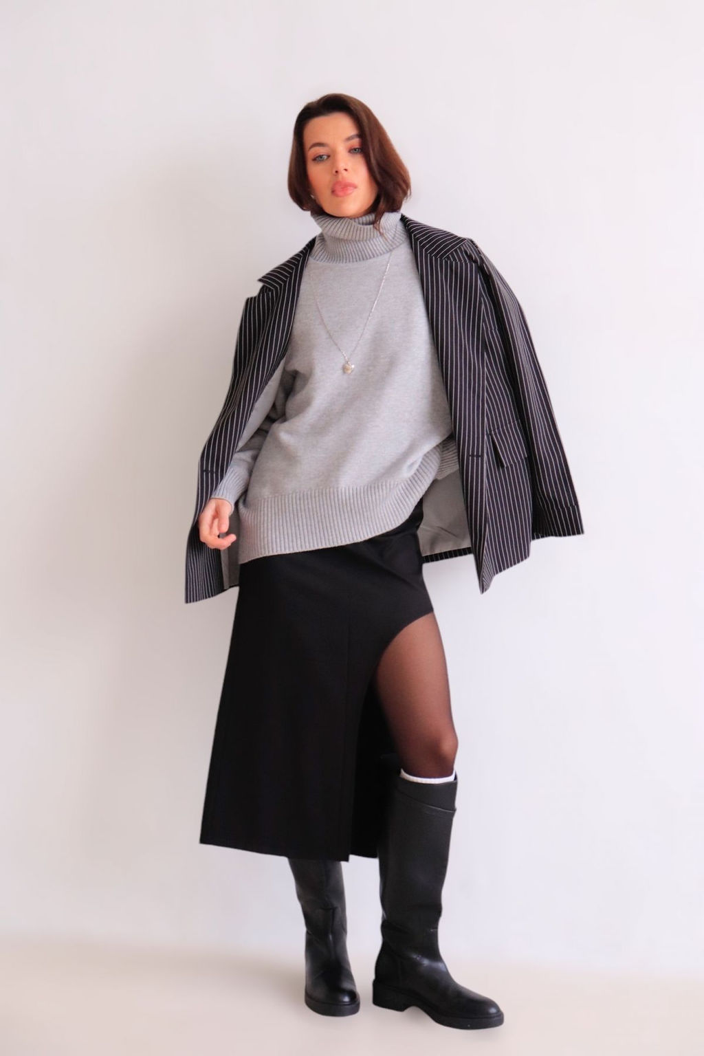 11784 Юбка с вырезом чёрная - Martichelli фото 23