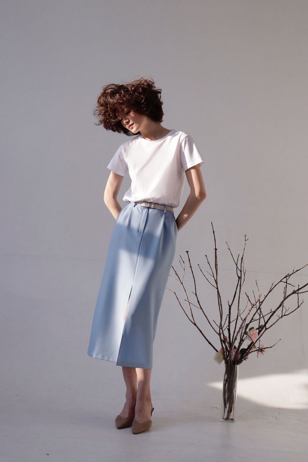 Юбка миди-макси голубая - Martichelli фото 7