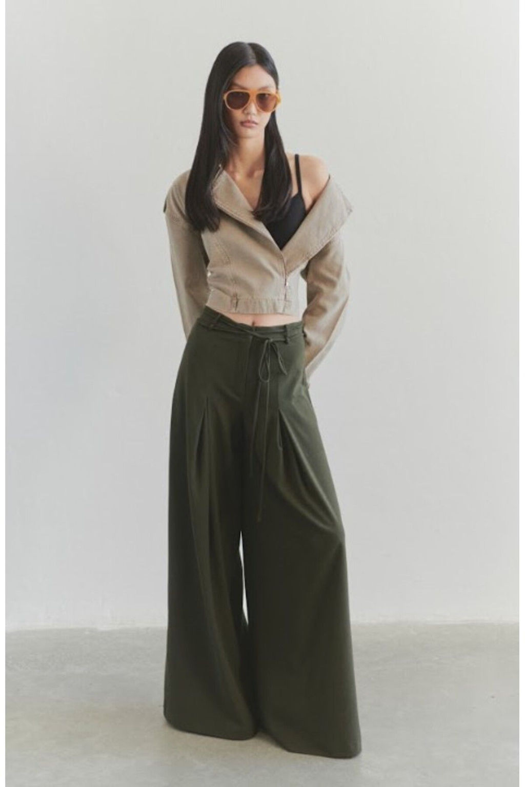 Limited Edition Bej Regular Baglama Detayl? Ince Biker Ceket Mont TWOSS25MO00038 - Trendyolmilla фото 3