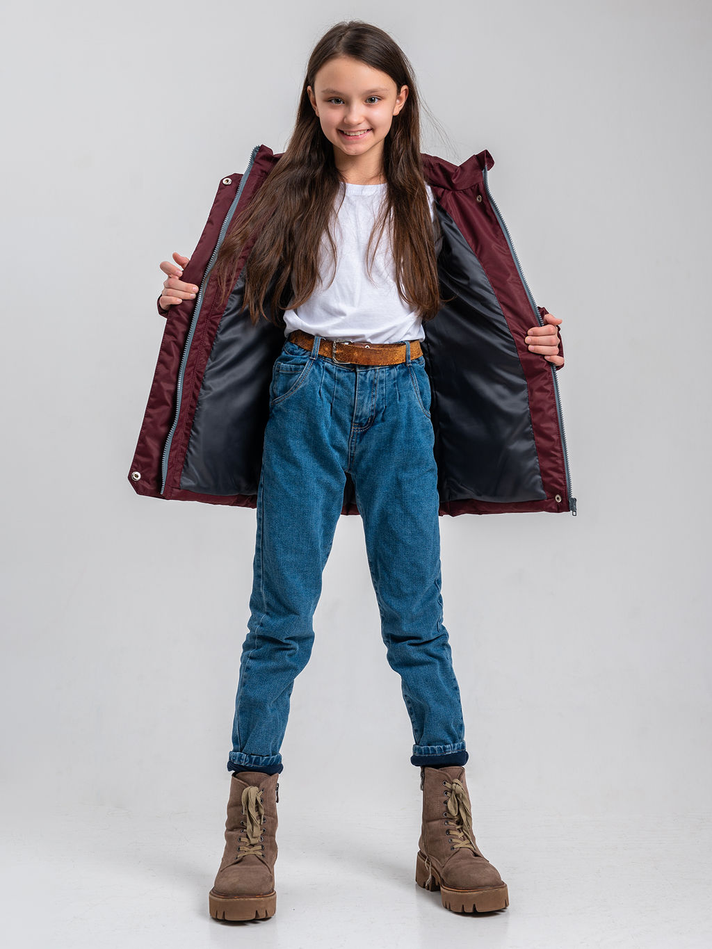 Куртка демисезонная для девочки Д-22 бордо