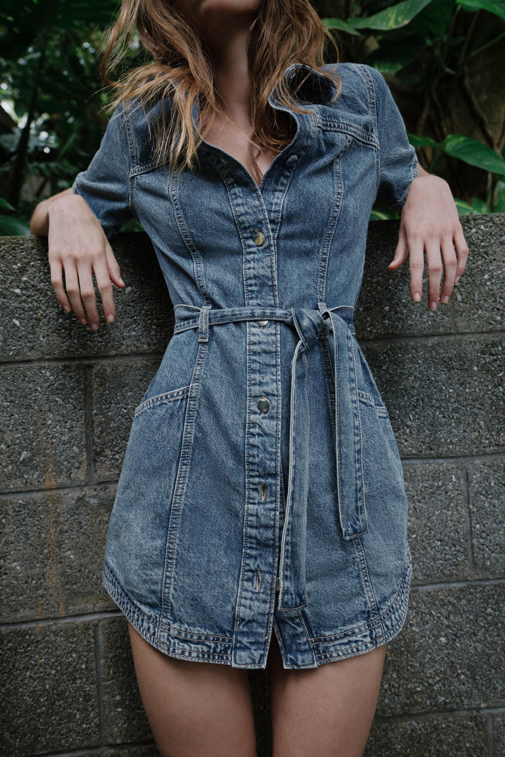 VESTIDO Z1975 MINI DENIM CINTUR?N / Azul - Zara фото 3