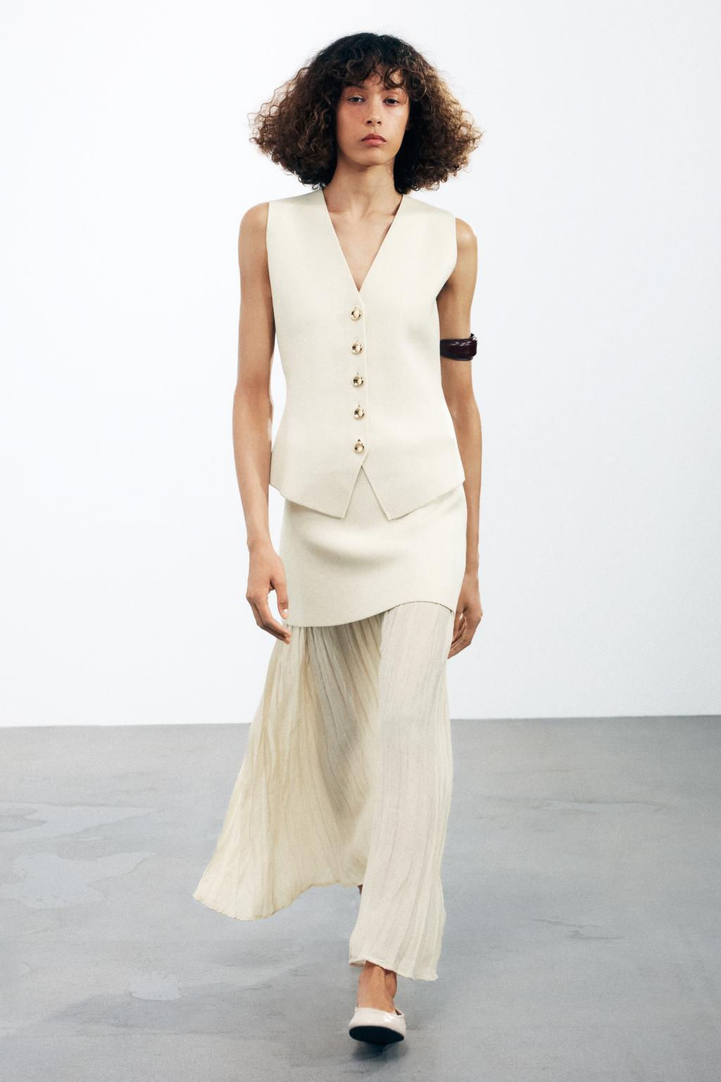 COMBINED PLEATED KNIT SKIRT - Zara фото 7