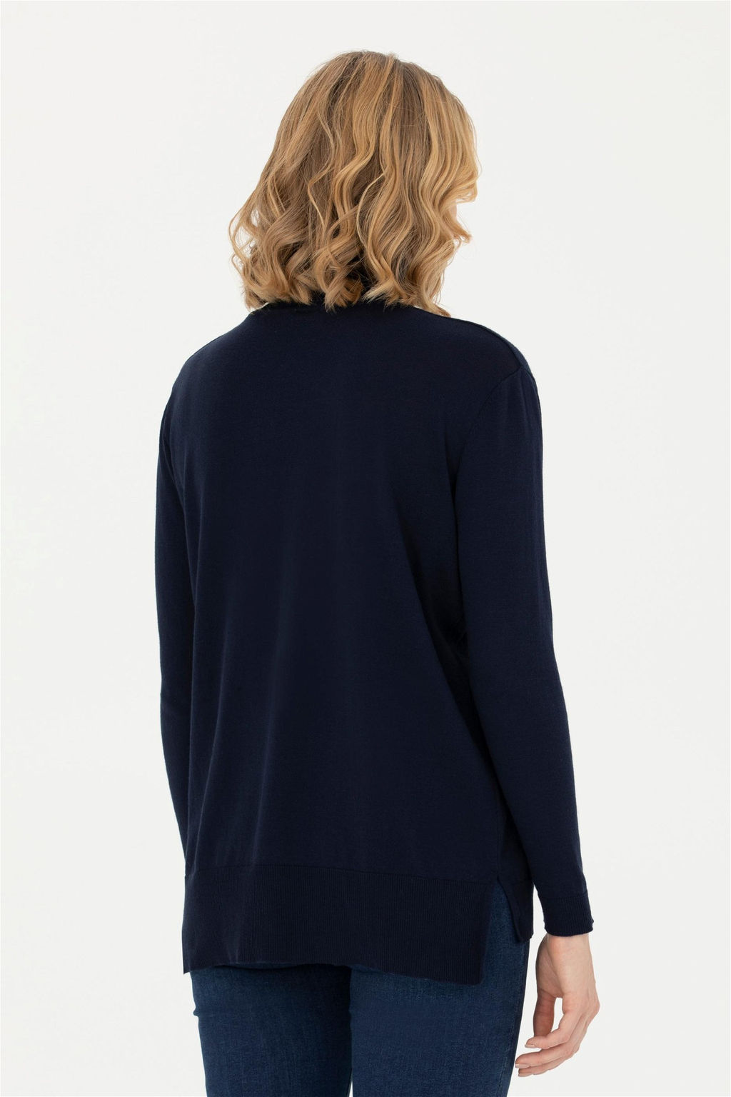 Женский темно-синий базовый свитер Неожиданная скидка в корзине - U.s. polo assn фото 5