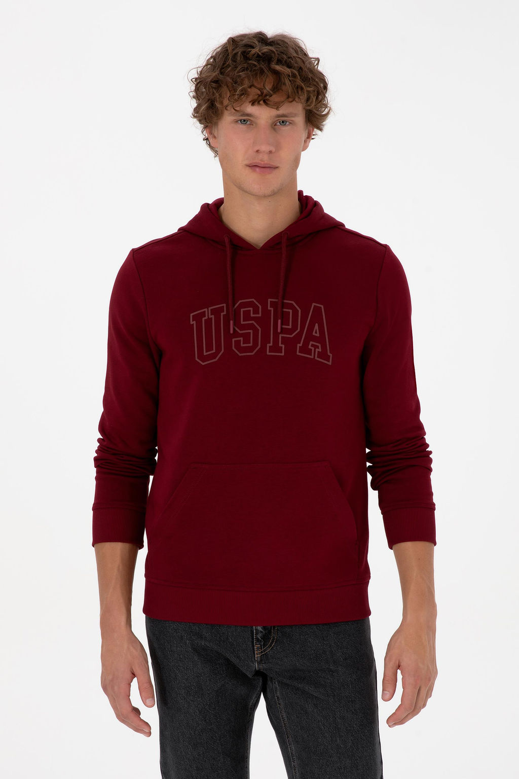Erkek Regular Fit Kap__onlu Bordo Basic Sweatshirt Sepette S_rpriz _ndirim